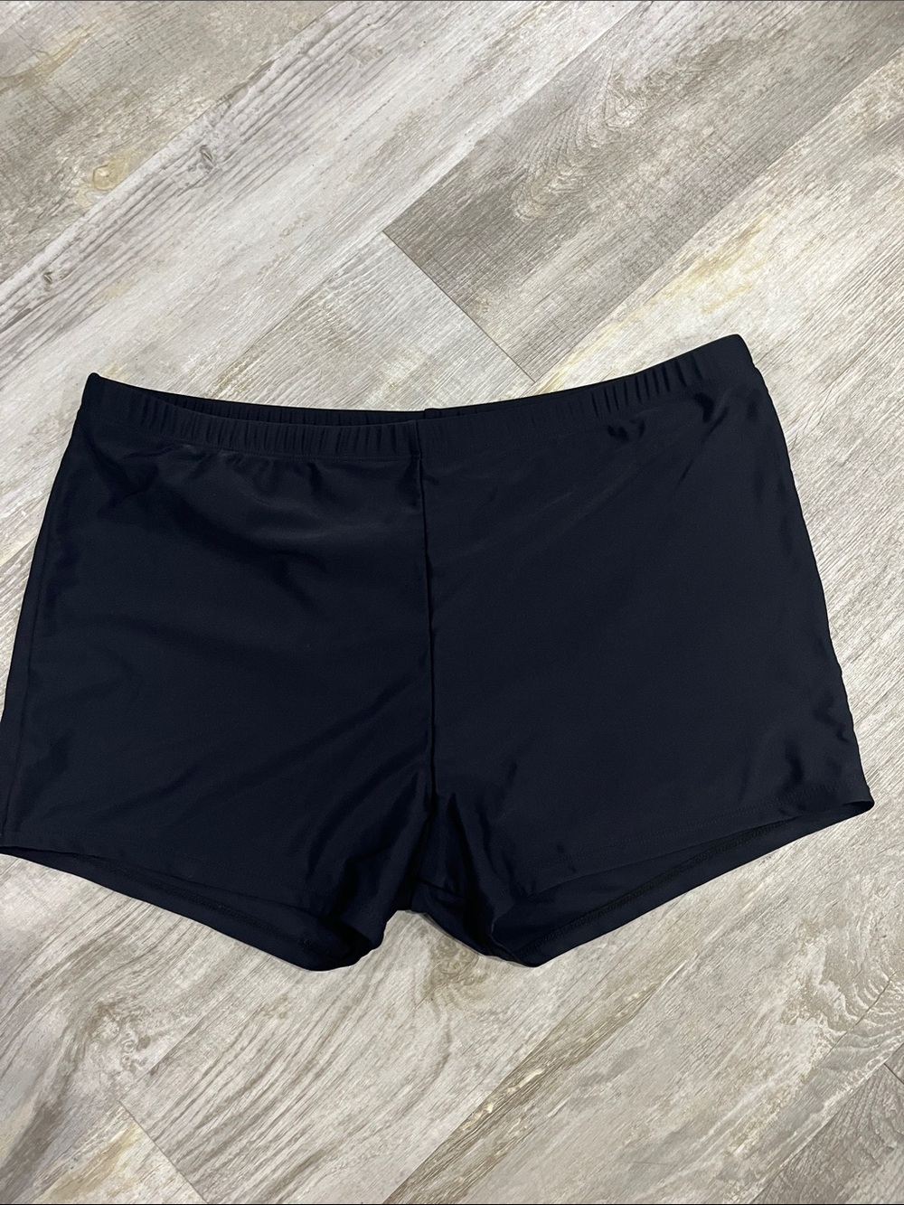 Swim shorts cover up plus size women’s 2XL Women's Black Swim Boyshort Coverup